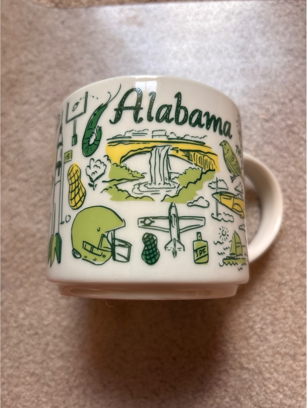 2023 Alabama been there series Starbucks 14 ounce coffee mug green and white